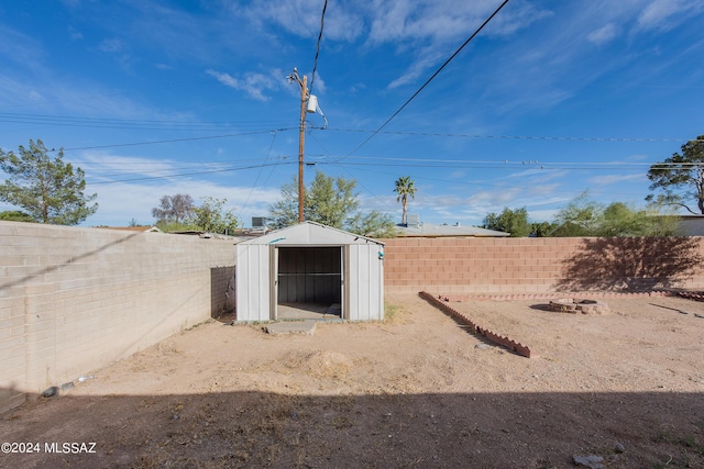 Tucson, AZ 85756 - fenced backyard featuring a shed