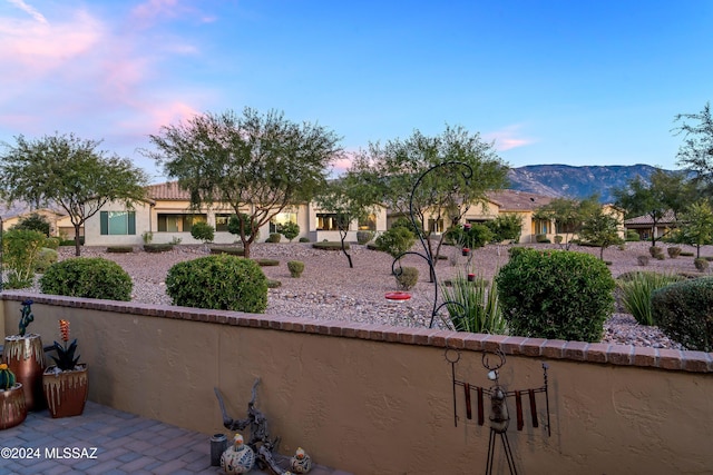 exterior space with a mountain view