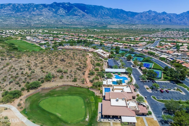 bird's eye view with a mountain view