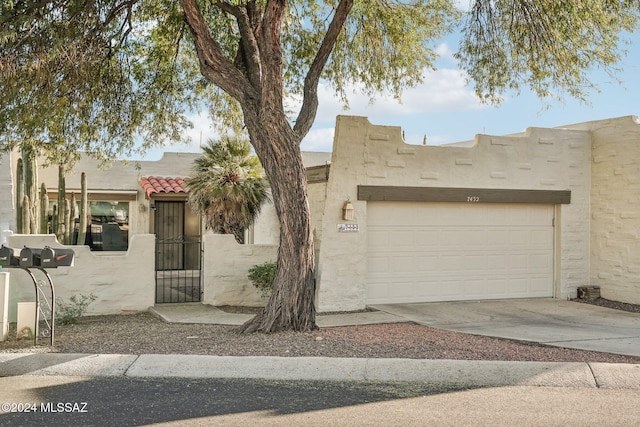 adobe home with a garage