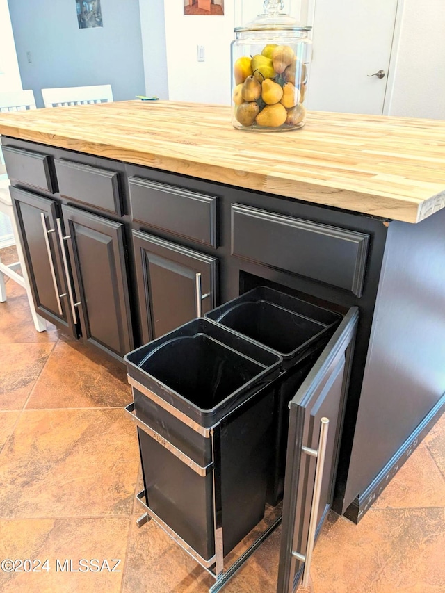 room details featuring butcher block counters