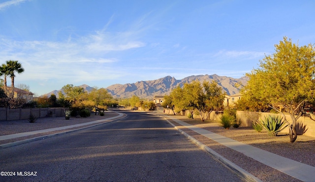 view of road featuring a mountain view