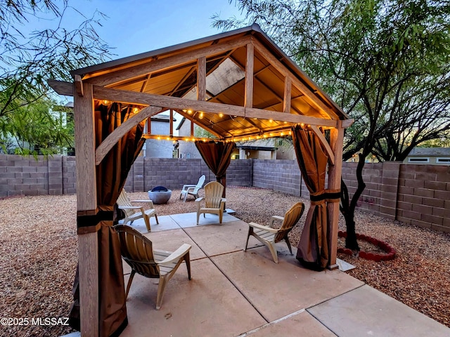 view of patio with a gazebo