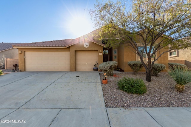 view of front of home featuring a garage