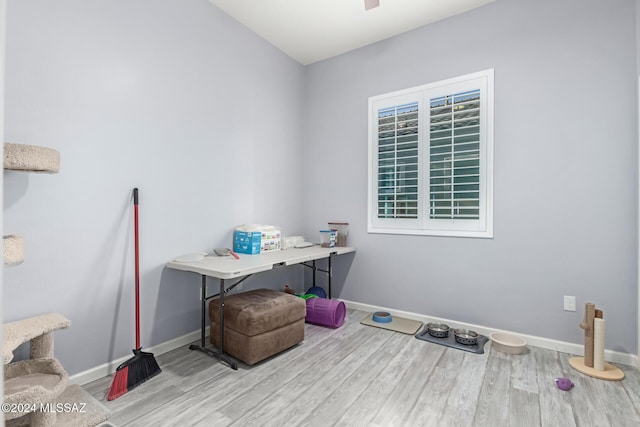 misc room with light wood-type flooring