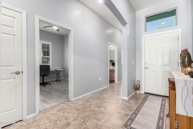 entrance foyer with light hardwood / wood-style floors