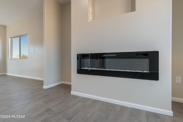 interior space with hardwood / wood-style floors