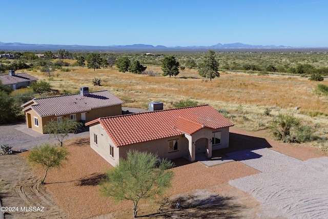 drone / aerial view with a mountain view