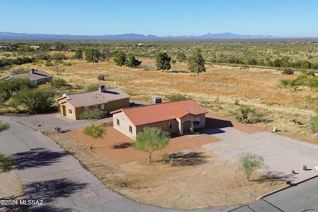 drone / aerial view with a mountain view