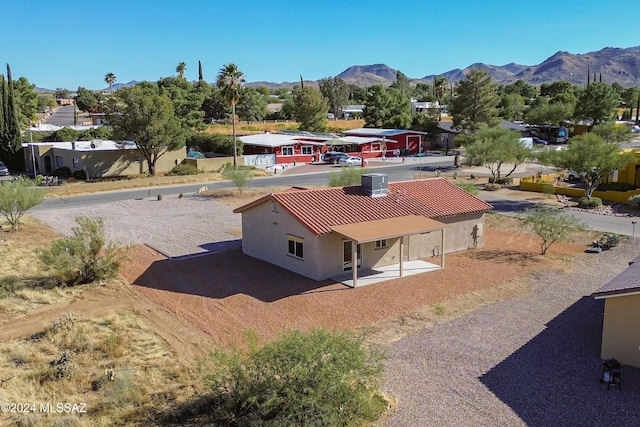 drone / aerial view with a mountain view