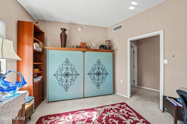 interior space with light colored carpet