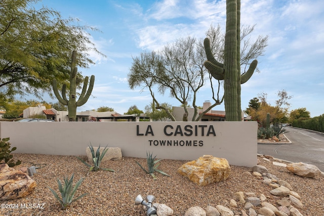 view of community sign