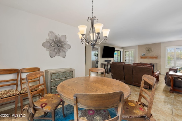 dining room featuring an inviting chandelier