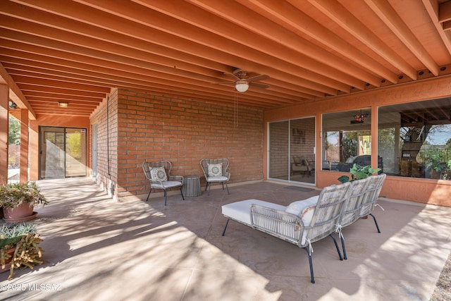 view of patio with ceiling fan