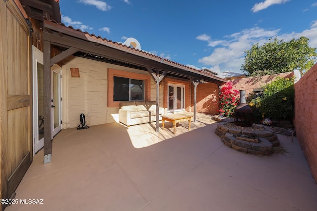 view of patio with french doors