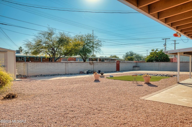 view of yard with a patio area