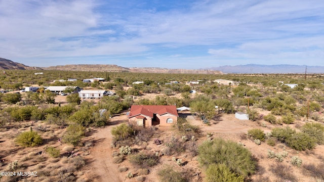 aerial view featuring a mountain view