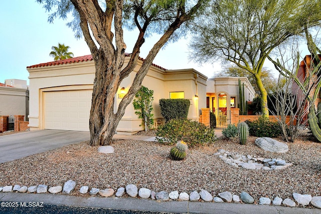 view of front of house with a garage