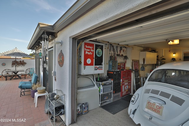 garage featuring a garage door opener