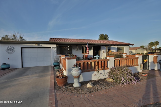 view of front of house with a garage