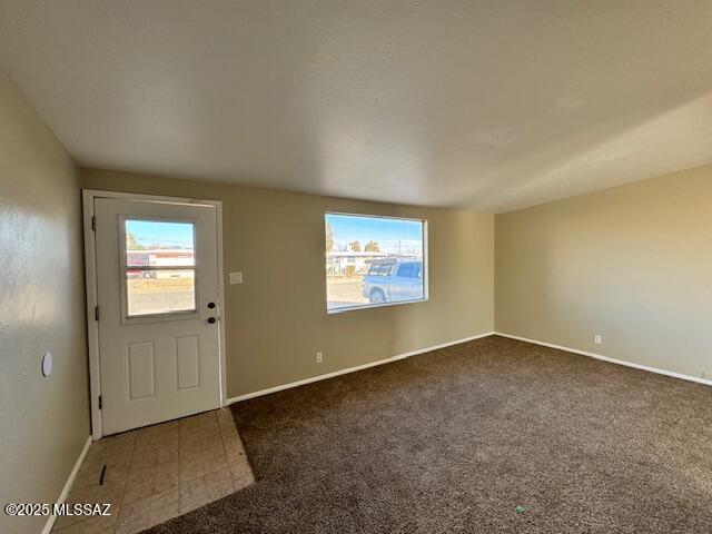 view of carpeted entrance foyer