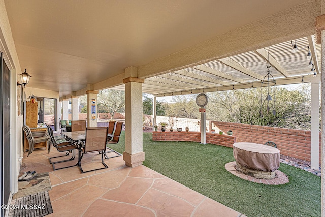 view of patio / terrace with a pergola