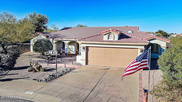 view of front of house with a garage