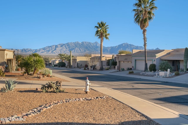 view of street with a mountain view