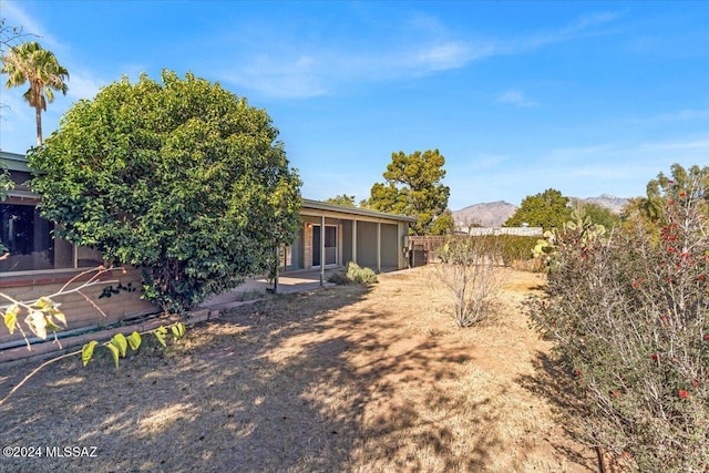 exterior space with a mountain view