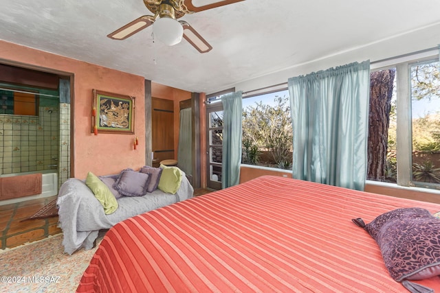 bedroom featuring ceiling fan