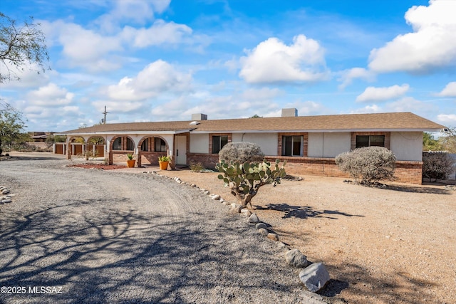 view of single story home