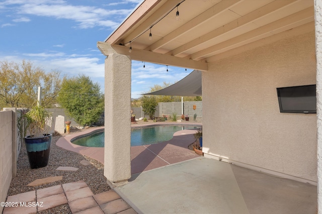 view of swimming pool featuring a patio