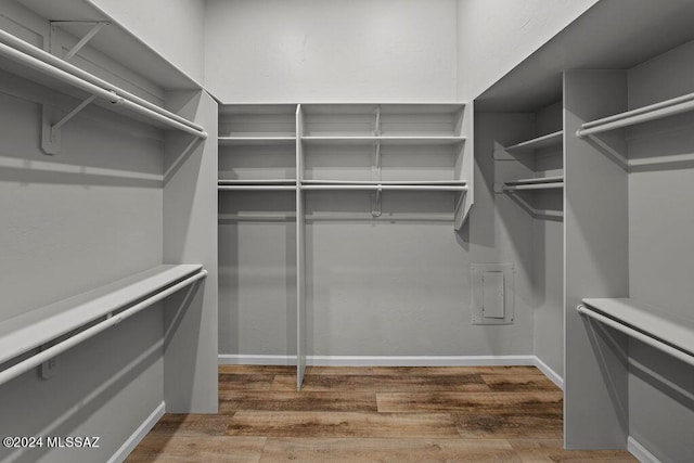 spacious closet featuring wood-type flooring