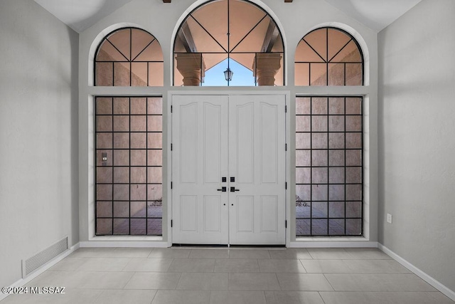 view of tiled entrance foyer