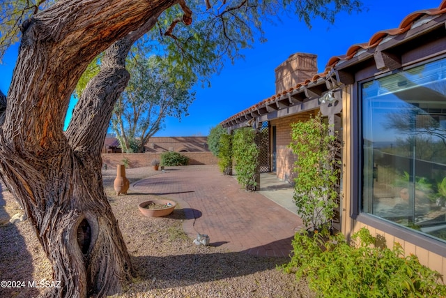 view of yard with a patio area