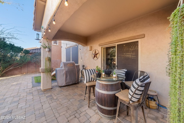 view of patio with area for grilling