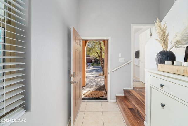 interior space with light tile patterned flooring