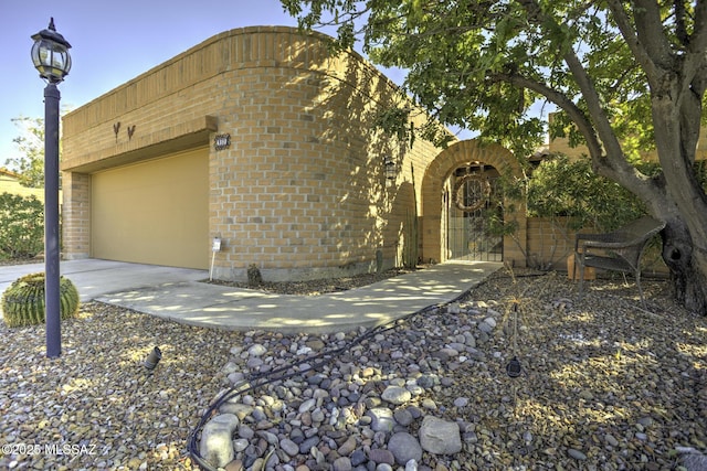 view of front of home with a garage