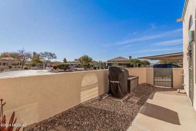 view of patio featuring grilling area