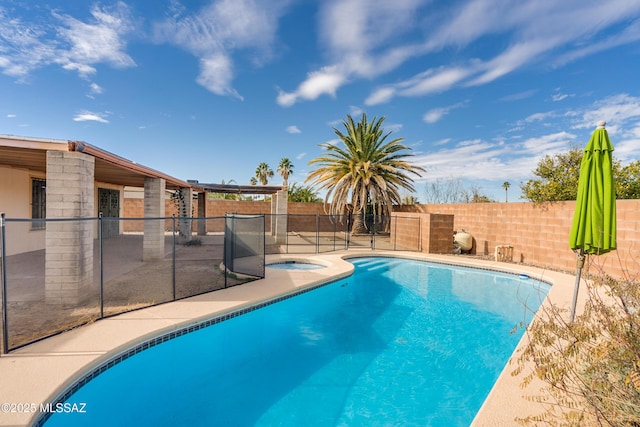 view of pool featuring a patio