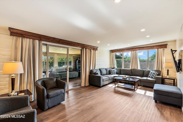 living room featuring hardwood / wood-style floors