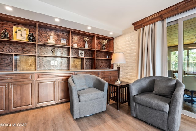 living area featuring light hardwood / wood-style floors