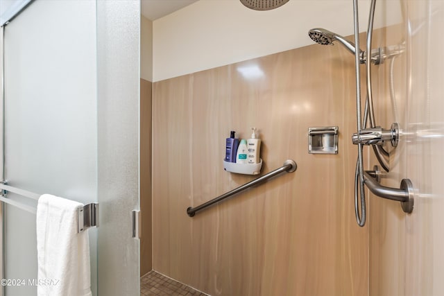 bathroom featuring walk in shower