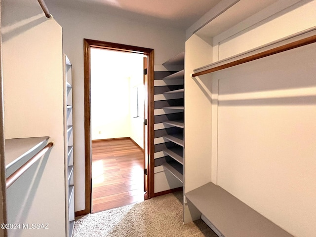 spacious closet featuring hardwood / wood-style floors