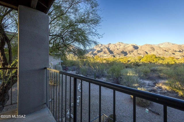 balcony with a mountain view