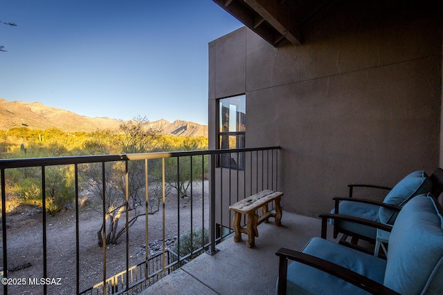 balcony with a mountain view