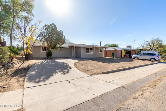 view of single story home