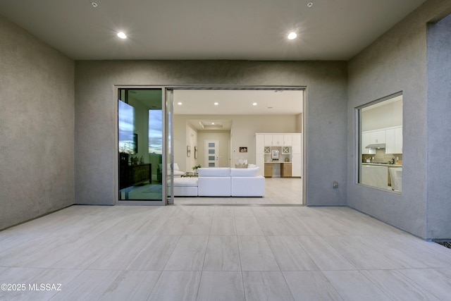 interior space featuring an outdoor living space