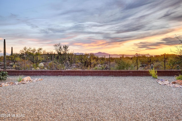 view of yard at dusk