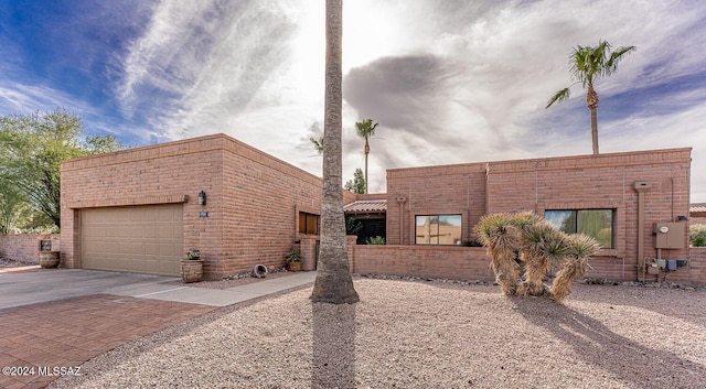 view of front of house with a garage